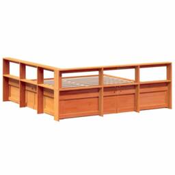 Berkfield Home Bookcase Bed without Mattress Wax Brown 200x200cm Solid Wood Pine - Size: 200x200 cm - thumbnail 7