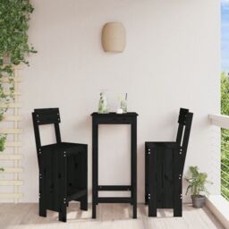 Berkfield Home Bar Stools 2 pcs Black 40x48.5x115.5 cm Solid Wood Pine