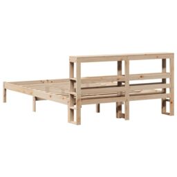 Berkfield Home Bed Frame without Mattress 160x200 cm Solid Wood Pine in Brown - thumbnail 6