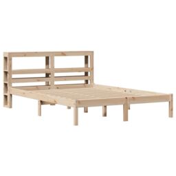 Berkfield Home Bed Frame without Mattress 160x200 cm Solid Wood Pine in Brown - thumbnail 3