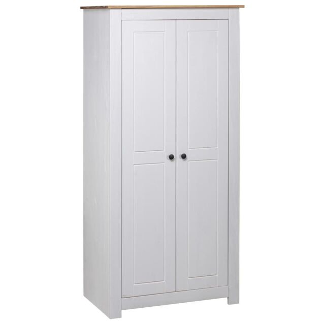 Berkfield Home Wardrobe White 80x50x171.5 cm Solid Pine Panama Range - image 1