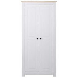 Berkfield Home Wardrobe White 80x50x171.5 cm Solid Pine Panama Range - thumbnail 2