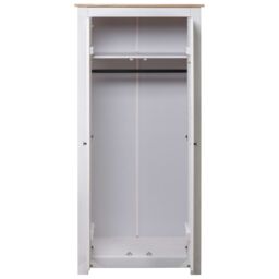 Berkfield Home Wardrobe White 80x50x171.5 cm Solid Pine Panama Range - thumbnail 3