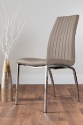 FurnitureboxUK Elina White Marble Effect Scratch Resistant Dining Table & 2 Isco Faux Leather Chairs in Beige - thumbnail 9