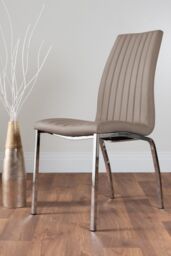 FurnitureboxUK Elina White Marble Effect Scratch Resistant Dining Table & 2 Isco Faux Leather Chairs in Beige - thumbnail 4