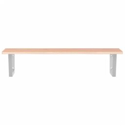 Berkfield Home Basin Shelf Wall Mounted Steel & Solid Wood Oak in Brown - thumbnail 4