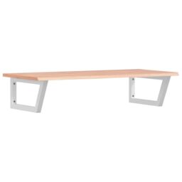 Berkfield Home Basin Shelf Wall Mounted Steel & Solid Wood Oak in Brown - thumbnail 2
