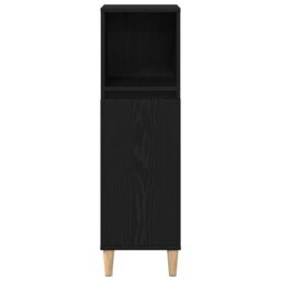 Berkfield Home Bathroom Cabinet Black Oak 30x30x100 cm Engineered Wood - Size: 30 x 30 x 100 cm - thumbnail 7