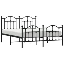 Berkfield Home Metal Bed Frame with Headboard & Footboard Black 140x190 cm - thumbnail 3