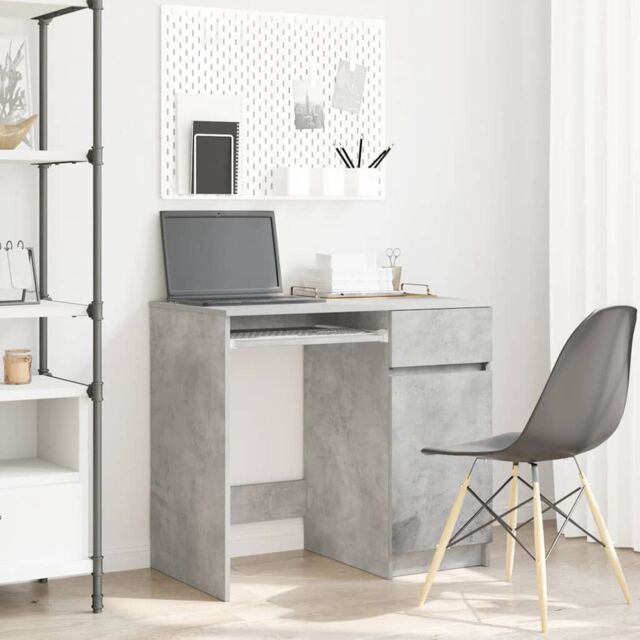 Berkfield Home Desk Concrete Grey 86x49x76 cm Engineered Wood - Size: 86 x 49 x 76 cm - image 1