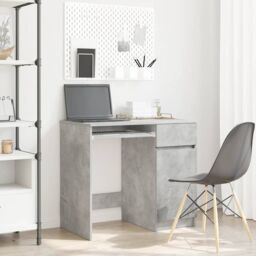 Berkfield Home Desk Concrete Grey 86x49x76 cm Engineered Wood - Size: 86 x 49 x 76 cm - thumbnail 1