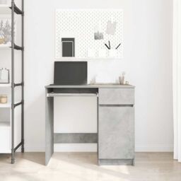 Berkfield Home Desk Concrete Grey 86x49x76 cm Engineered Wood - Size: 86 x 49 x 76 cm - thumbnail 3