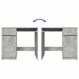 Berkfield Home Desk Concrete Grey 86x49x76 cm Engineered Wood - Size: 86 x 49 x 76 cm - thumbnail 9