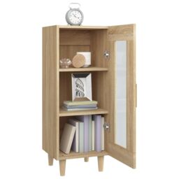 Berkfield Home Sideboard Sonoma Oak 34.5x34x90 cm Engineered Wood in Brown - thumbnail 5