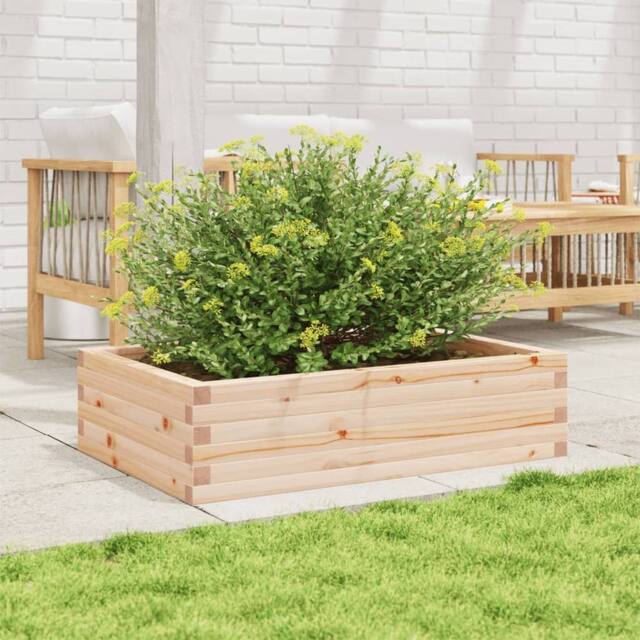 Berkfield Home Decorative Garden Planter 90x60x23 cm Solid Wood Pine in Light Brown - Size: 90 x 60 x 23 cm - image 1