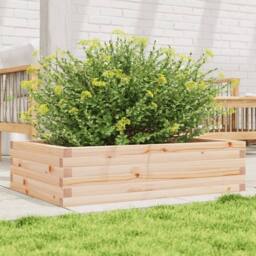 Berkfield Home Decorative Garden Planter 90x60x23 cm Solid Wood Pine in Light Brown - Size: 90 x 60 x 23 cm - thumbnail 2