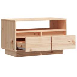 Berkfield Home TV Cabinet 60x35x37 cm Solid Wood Pine in Natural - Size: 60 x 35 x 37 cm - thumbnail 7
