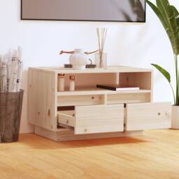 Berkfield Home TV Cabinet 60x35x37 cm Solid Wood Pine in Natural - Size: 60 x 35 x 37 cm
