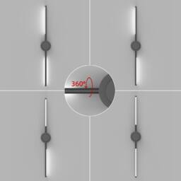 NIVOR LED Dimmbale Flush Mounted Sconces, Battery Wall Light Remote(Set of 2) in Black - thumbnail 6