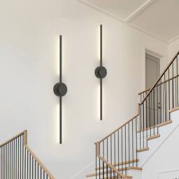 NIVOR LED Dimmbale Flush Mounted Sconces, Battery Wall Light Remote(Set of 2) in Black - thumbnail 1