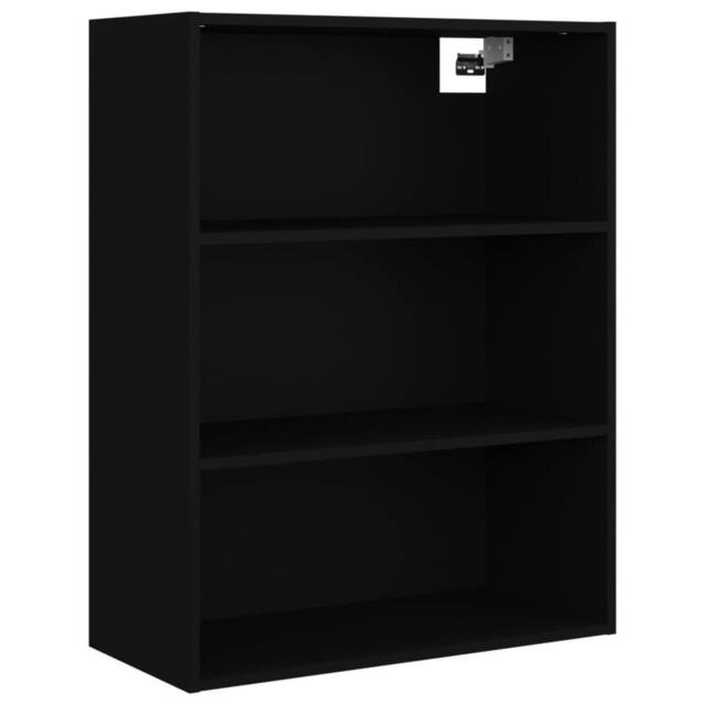 Berkfield Home Hanging Wall Cabinet Black 69.5x32.5x90 cm - image 1