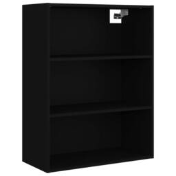 Berkfield Home Hanging Wall Cabinet Black 69.5x32.5x90 cm - thumbnail 1