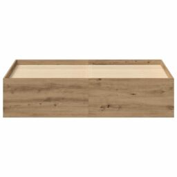 Berkfield Home Bed Frame without Mattress Artisan Oak 150x200 cm Engineered Wood in Brown - thumbnail 5