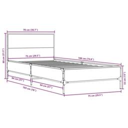 Berkfield Home Bed Frame without Mattress Brown Oak 75x190 cm Small Single - thumbnail 9