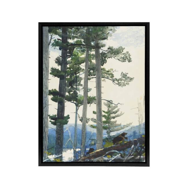 "Artery8 Winslow Homer Old Settlers Framed Canvas Wall Art Print - Size: W24"" x H32""" - image 1