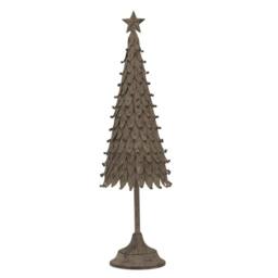 Lemon Pavilion Furniture and Decor Large Rustic Decorative Tree with Star - Metal - L12xW17xH56 cm Silver in White