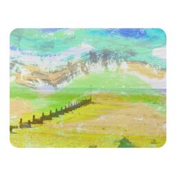 Benjamin Tate Design Yellow Beach Blanket in Natural - Size: 120 cm x 150 cm - thumbnail 1