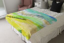 Benjamin Tate Design Yellow Beach Blanket in Natural - Size: 120 cm x 150 cm - thumbnail 3