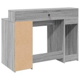 Berkfield Home Desk with LED Lights Grey Sonoma 120x55x91 cm Engineered Wood - Size: 120 x 55 x 91 cm - thumbnail 8