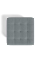 Living and Home Grey Linen Padded Wooden Leg Square Footstool - thumbnail 4
