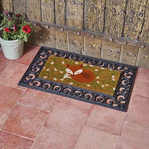 Marco Paul Multicoloured Coir Fox Doormat Insert 53x23cm in Orange - Size: 100 cm x 100 cm - image 1