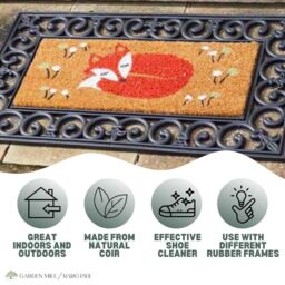 Marco Paul Multicoloured Coir Fox Doormat Insert 53x23cm in Orange - Size: 100 cm x 100 cm - thumbnail 9