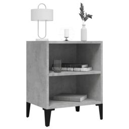 Berkfield Home Bed Cabinet with Metal Legs Concrete Grey 40x30x50 cm - Size: 40 x 30 x 50 cm - thumbnail 3