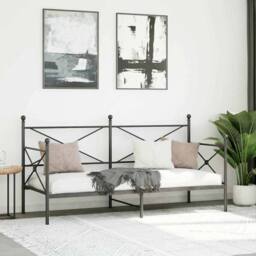 Berkfield Home Durable Day Bed without Mattress Black 75x190 cm Steel