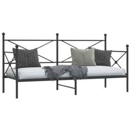 Berkfield Home Durable Day Bed without Mattress Black 75x190 cm Steel - thumbnail 4