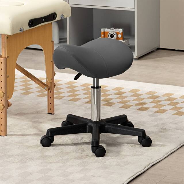 EONLION Grey Saddle Stool PU Leather - Size: 100 cm - image 1
