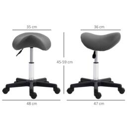 EONLION Grey Saddle Stool PU Leather - Size: 100 cm - thumbnail 2