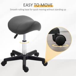 EONLION Grey Saddle Stool PU Leather - Size: 100 cm - thumbnail 4