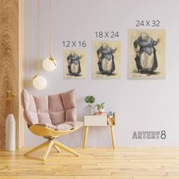 "Artery8 Angry Old Lady Sketch William James Glackens Canvas Wall Art Print in Beige - Size: W18"" x H24""" - thumbnail 4
