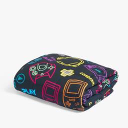 OHS Kids Gaming Print Weighted Blanket 3kg Sensory Sleep Throw in Black - thumbnail 2