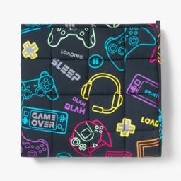 OHS Kids Gaming Print Weighted Blanket 3kg Sensory Sleep Throw in Black - thumbnail 4