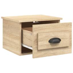Berkfield Home Elegant Wall-mounted Bedside Cabinets 2 pcs Sonoma Oak 41.5x36x28cm in Light Brown - Size: 41.5x36x28 cm - thumbnail 6