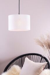 BHS Lighting Laser Cut Easy Fit Light Shade in White - Size: 30 cm diameter x 21 cm high - thumbnail 4