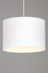 BHS Lighting Laser Cut Easy Fit Light Shade in White - Size: 30 cm diameter x 21 cm high - thumbnail 1