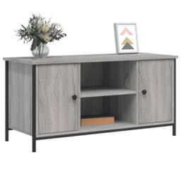 Berkfield Home TV Cabinet Grey Sonoma 100x40x50 cm Engineered Wood - Size: 100 x 40 x 50 cm - thumbnail 3
