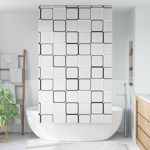 Berkfield Home Shower Roller Blind 130x240 cm Fabric Width 126 cm in Black - image 1